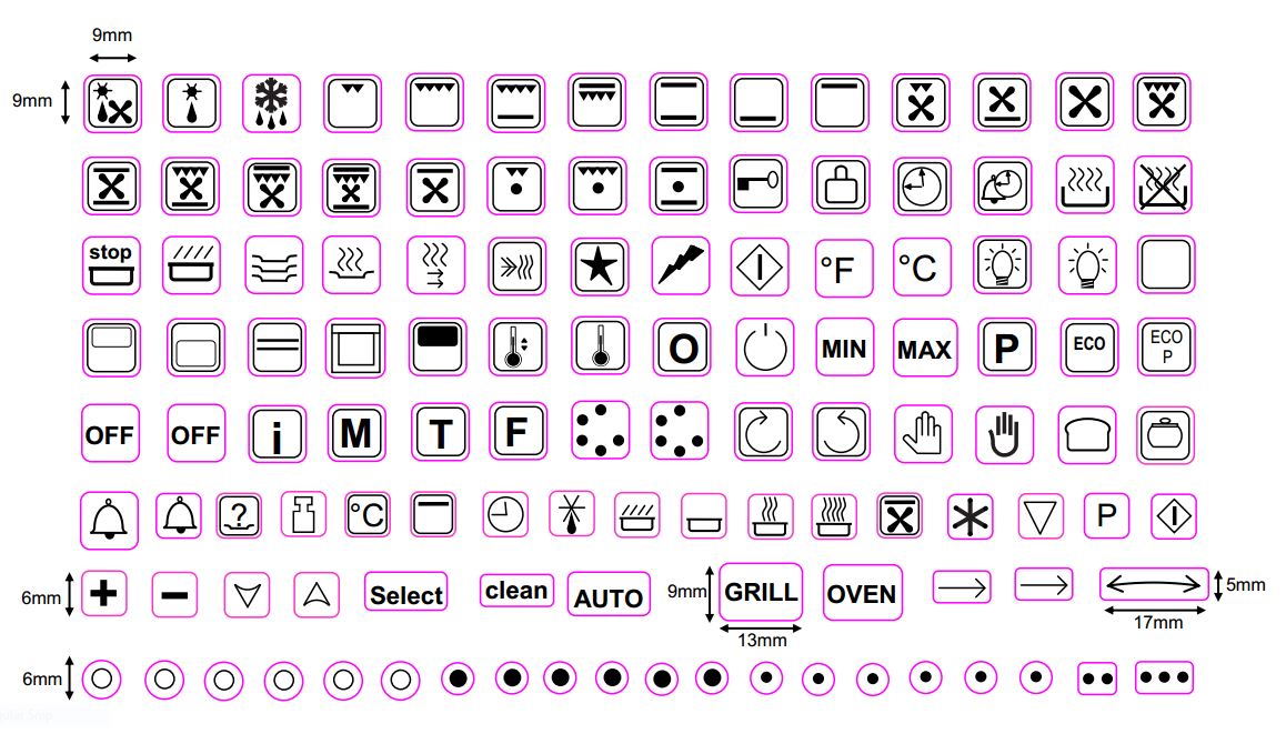 119 oven
symbols