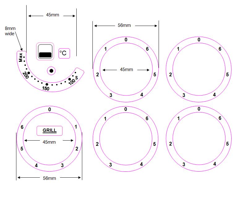 indesit
KD3Ci stove sticker decals markings